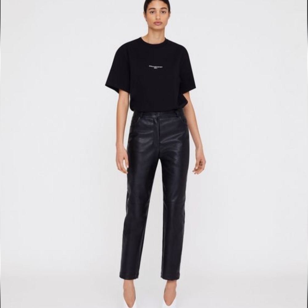 Stella McCartney Black Skin Free Skin Vegan Leather Pants Size X-Small